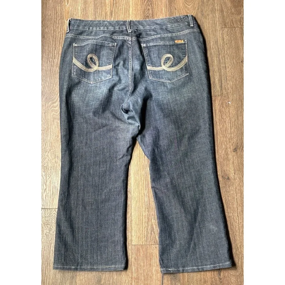 Seven 7 Jeans Womens Blue Luxe Flare Light Wash Button Fly Denim 42x27 tagged 22